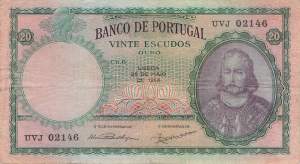 20 Escudos 25.5.1954 p.153a